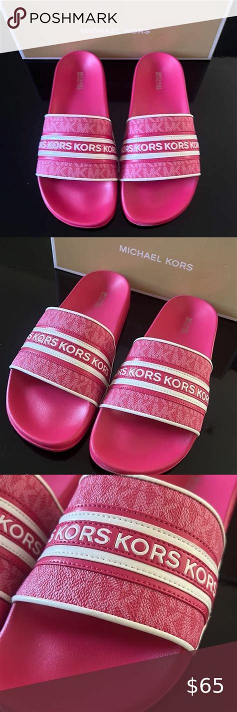 Michael Kors Gilmore Signature Logo Pool Slide Sandals 